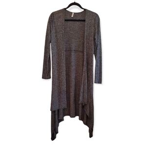 Daisies Charcoal Draped Waterfall Tunic